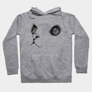 Sketch Cat Face hand Drawn Hoodie